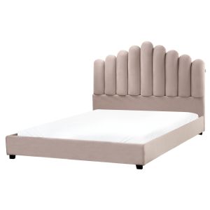 Cama veludo vincennes 160 x 200 cm taupe