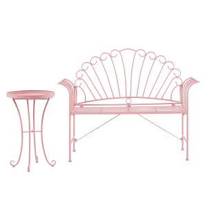Conjunto bistro cavinia metal rosa