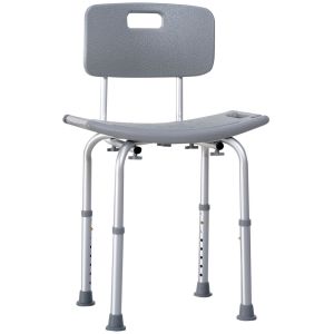 Cadeira de duche 50,6x43x71-88 cm liga de alumínio e hdpe color gris Homcom