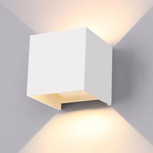 Luminária de parede interior e exterior impermeável 12 w branco quente