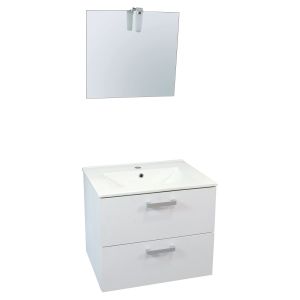 Ondee - móvel de casa de banho smart - 60cm - 2 gavetas - acabamento branco