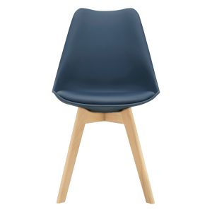 Conjunto de 6 cadeiras de jantar fläten pele sintética  82x49x54cm azul