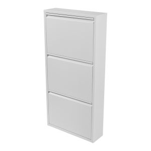 Sapateira aure com 3 portas de batente 134x63x24 cm - branco [en.casa]