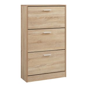 Sapateira sykkylven 103x60x24 cm com 3 abas carvalho sonoma [en.casa]