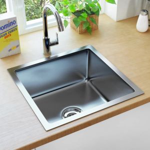 Lava-louça de cozinha artesanal aço inoxidável 44x44x20 cm
