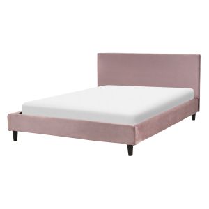 Cama veludo fitou 140 x 200 cm rosa