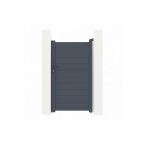 Portão ajustável eiger h.180cm em alumínio cinza, 1m de largura