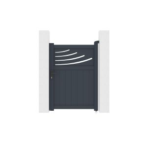 Pack portão de alumínio halti 1m a.140cm cinza + 2 postes h.166cm 15x15
