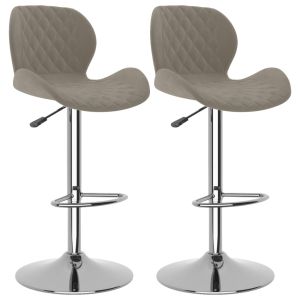 vidaXL taburetes de cocina 2 unidades terciopelo gris claro