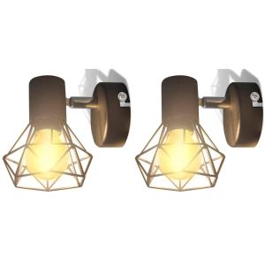 2 candeeiros de parede estilo industrial + lâmpada filamento LED preto