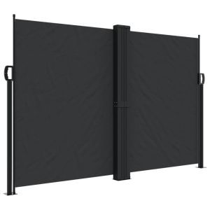 Toldo lateral retrátil 160x600 cm preto