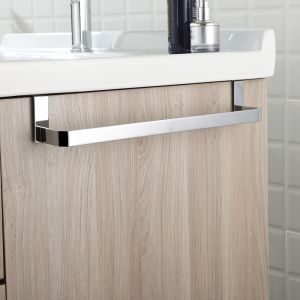 Kibath toalheiro sem berbequim 29cm em aço inoxidável cromado polido