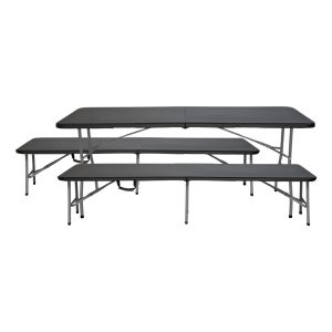 Conjunto de mesa dobrável com 2 bancos de 180cm catering 7house