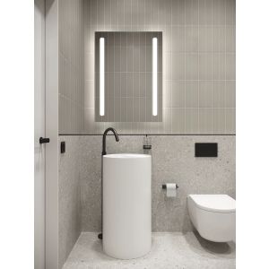 Espelho de casa de banho duplo 120x80 ligação direta à rede