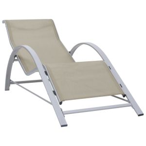vidaXL tumbona textilene y aluminio crema