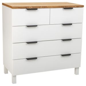 Cômoda de madeira com 5 gavetas 80x40x80,5h cm
