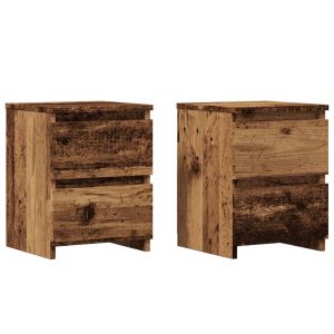 Casa lúmina - set  de 2 mesita de noche madera madeira  30 x 30 x 40 cm