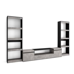 Conjunto de móveis tv, 320x35x186cm, cimento rf2606