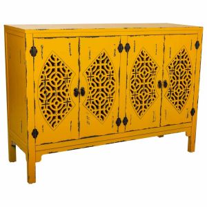 Aparador de madeira amarelo 120x40x86,5