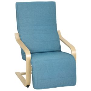 Poltrona relax 66,5x94x100 cm poliéster e madeira de bétula color azul