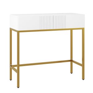 Mesa consola moderna 80x31.5x75 cm color blanco Homcom, casa - mesas