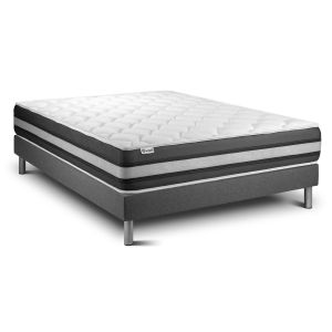 Conjunto de estrado gris + colchão vitalit vitalspring zen ( 135 x 200 cm -