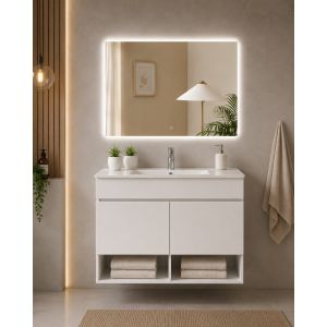 Móvel de banho com lavatório nebari sem espelho 100x40 cm branco
