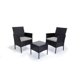 Conjunto de mesa + 2 poltronas em rattan pe. Móveis de jardim e terraço,