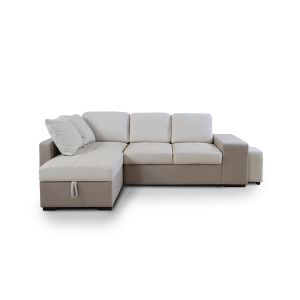 Sofá-cama chaise longue stacy 250cm bege, chaise esquerda