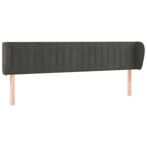 vidaXL cabecero de terciopelo gris oscuro 183x23x78/88 cm