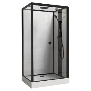 Ondee - cabina de duche gonea - perfis de alumínio - preto mate - 110x80cm