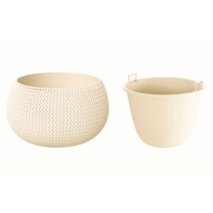 Vaso de plástico redondo splofy bowl, creme 47,8x47,8x30 cm