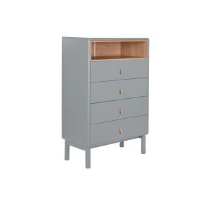 Chifonier mdf pu 80x40x117 cinza