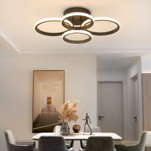 Nettlife candeeiros de teto LED preto 52.5x41.5