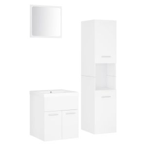 Conjunto de móveis de casa de banho contraplacado branco
