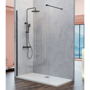 Panel fijo de ducha fresh negro  100 cm