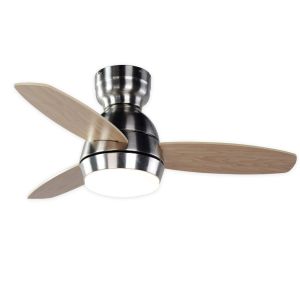 Ventilador de teto kekai mistral dc 92x34 cm 55w prateado com pás de m