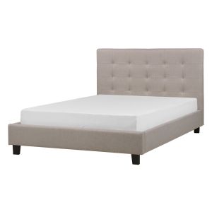 Cama tecido la rochelle 140 x 200 cm cinzento claro