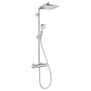 Coluna de duche termostática - cromado - 1 jato - 240x240 mm
