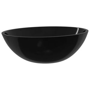 Lavatório 50x37x14 cm vidro preto