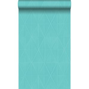 Origin papel de parede forma gráfica turquesa 53 cm x 10.05 m