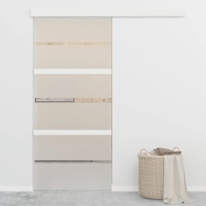 Porta deslizante batente suave vidro esg/alumínio 90x205 cm ptxt7196