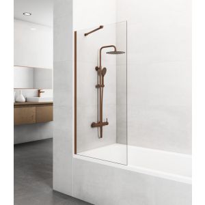 Painel fixo de banheira screen 150x85cm cobre + braço ajustável