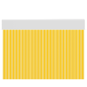 Cortina de porta PVC veta amarelo com branco / 90 x 210