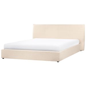 Sommier com arrumação lavaur bouclé creme 180 x 200 cm