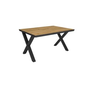 Mesa sala de jantar, 140x90x74cm, carvalho e preto rf3816