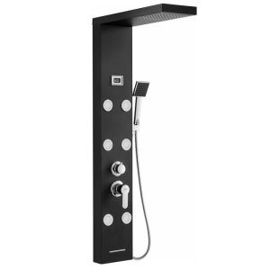 Paineis de chuveiro hidromassagem - auralum - preto - tela lcd - aço inoxid