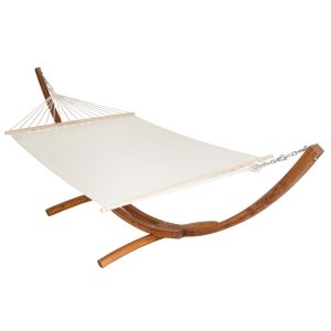 Tectake® cama rede xxl madeira resistente 415x150x124cm montagem fácil