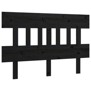 vidaXL cabecero de cama madera maciza de pino negro 123,5x3x81 cm