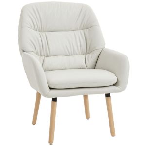 Poltrona d 68x74x89 cm couro sintético color beige Homcom, casa - poltronas